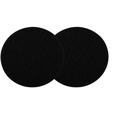 Afbeelding van Fackelmann Onderzetter/pannenlappen, onderzetter van siliconen, anti slip onderlaag en blikopener (kleur: rood, zwart niet vrij te kiezen), aantal: 2 stuks