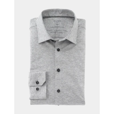 Afbeelding van OLYMP No. Six 24/Seven super slim fit overhemd tricot grijs Strijkvriendelijk Boordmaat: 40