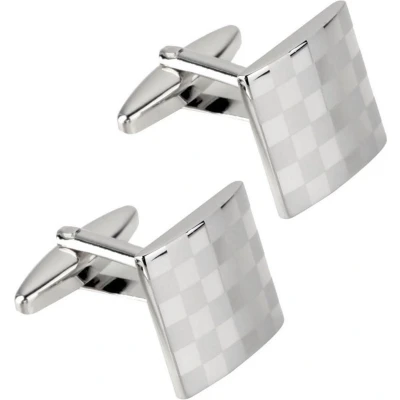 Afbeelding van Fako Bijoux® Manchetknopen Blokjes Mat/Glans Zilverkleurig