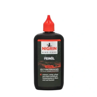 Afbeelding van NIGRIN BIKE CARE Fijnolie, 100 ml fles, fijne mechanische olie, voor hobby en werkplaats, hars zuurvrij, grijs