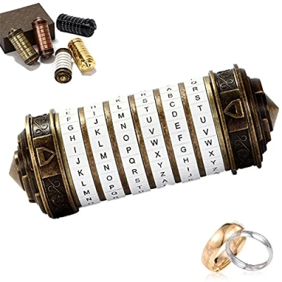 Afbeelding van Da Vinci code cryptex kerst cadeaus voor heren mannen dames vrouwen ze hem brief wachtwoord slot puzzel mini lock romantische verjaardag Kerstmis, Valentijnsdag