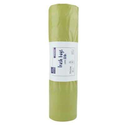 Afbeelding van IDEA HOME LDPE Vuilniszakken, 25 stuks, ultra duurzame hoezen voor gerecyclede containers, de keuken, 120 l, geel