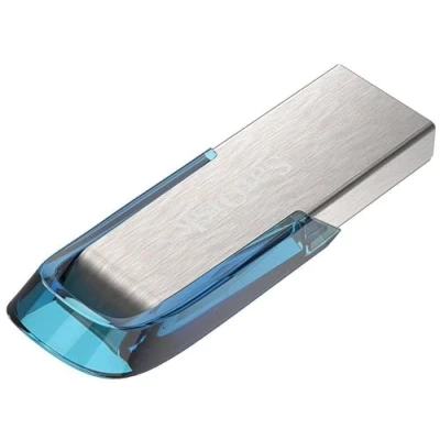 Afbeelding van SanDisk Ultra Flair USB 3.0 Flash Drive 128 GB (Robuuste En Stijlvolle Metalen Behuizing, Wachtwoordbeveiliging, 150 MB/s Lezen) Blauw