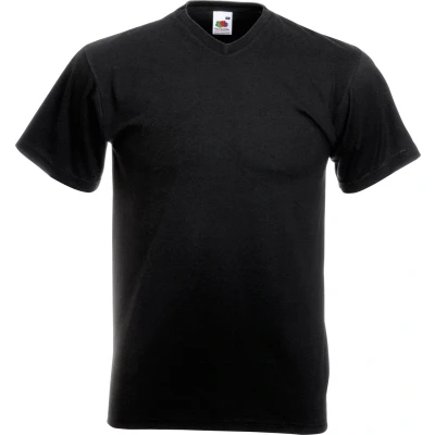 Afbeelding van Fruit Of The Loom Heren Valuegewicht V hals, T shirt met korte mouwen. (Zwart)