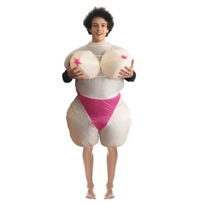 Afbeelding van Opblaasbaar kostuum met grote borsten Eigenzinnig Premium kwaliteit Volwassen grootte Polyester Comfortabel Resistent Inclusief inflatiesysteem OriginalCup®