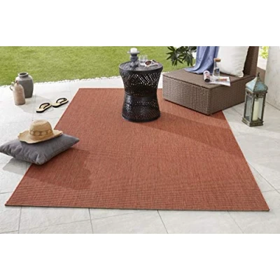 Afbeelding van Binnen &amp; Buiten Vloerkleed Effen Match Terracotta 160x230 Cm