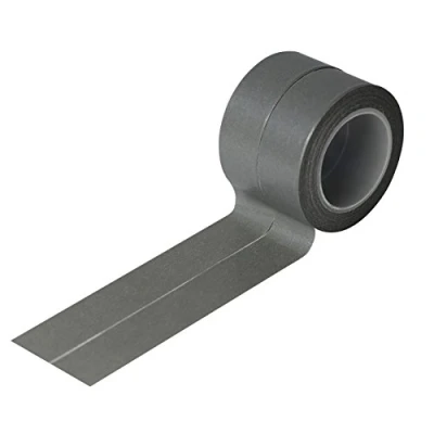Afbeelding van UOOOM Washi tape, 2 rollen, 10 m x 15 mm, decoratief plakband, kleurrijk doe het zelf, scrapbook, decoratie, grijs