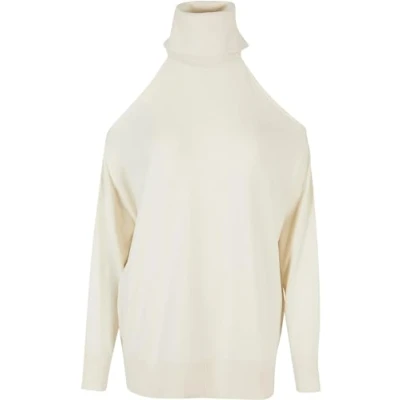 Afbeelding van Urban Classics Turtelneck Trui, Dames, Maat: Small, Whitesand
