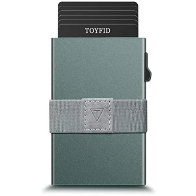 Afbeelding van TOYFID Pop up Creditcard Portemonnee voor Mannen Metalen Slanke Minimalistische Kaarthouder Met Geld Pocket RFID Blokkering &amp; Ultralight 6075 Luchtvaart Aluminium Automtic Card Case
