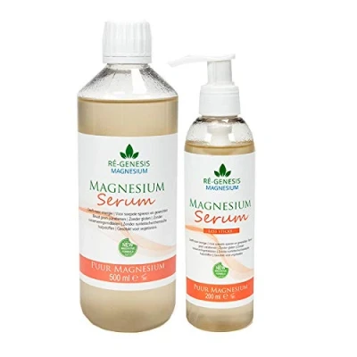 Afbeelding van Magnesium Serum Gel van Ré genesis voordeelpakket 500 ml navulfles en 200 pompfles.