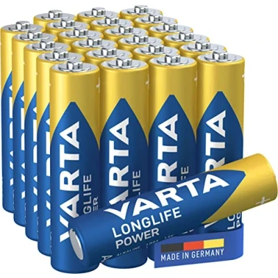 Afbeelding van Varta Longlife Power AAA Micro LR03 batterij (verpakking met 24 stuks) Alkaline Batterijideaal voor speelgoed zaklamp controller en andere apparaten op batterijen, blauw, metallic