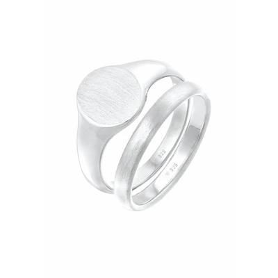 Afbeelding van Kuzzoi 2 PACK Basic Ring, Heren, Maat: 62, Silber