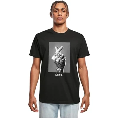 Afbeelding van Mister TEE Tattoed LOVE SIGN Tshirt print, Heren, Maat: XXL, Black