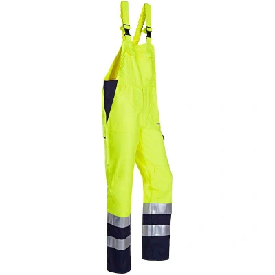 Afbeelding van SIOEN AMBIER ECO 024V signalisatie bavetbroek met ARC bescherming fluo geel marine 024VN2PF9049R62