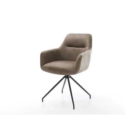 Afbeelding van Draaistoel Pejo Flex kruisframe conisch zwart taupe vintage 180 draaibaar