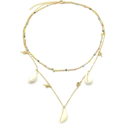 Afbeelding van Ketting met Schelpen RVS Lengte 40 45 cm Goudkleurig