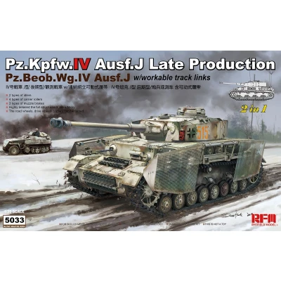 Afbeelding van 1:35 Rye Field Model 5033 RM Pz.Kpfw.IV Ausf.J Late Production Pz.Beob.Wg.IV Ausf. J 2 in 1 Plastic Modelbouwpakket