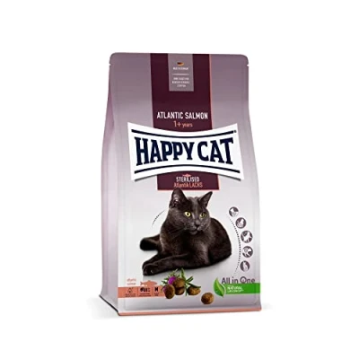 Afbeelding van Happy Cat 70578 Sterilised Adult Atlantische zalm droogvoer voor gesteriliseerde katten en kater 300 g inhoud