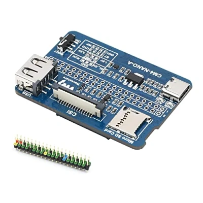 Afbeelding van Nano Base Board (A) for Raspberry Pi Compute Module 4 Lite/eMMC,with 40PIN GPIO Interface,Same Size As The CM4,MIPI CSI 2 Port,USB 2.0 Type A,