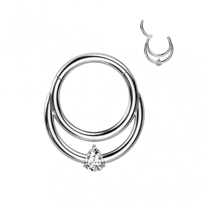 Afbeelding van Piercing titanium dubbele ring 1.2x8mm