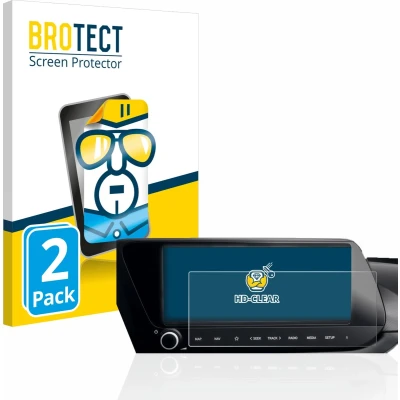 Afbeelding van BROTECT Screenprotector voor Hyundai i20N 2021 Infotainment System 10&quot; Folie Beschermfolie transparant (2 Stuks)