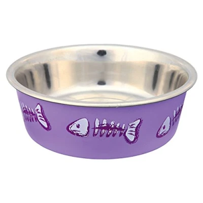 Afbeelding van Trixie voerbak / waterbak visgraat rvs kunststof rubber assorti 12 cm 250 ml