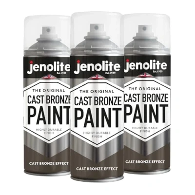 Afbeelding van JENOLITE Gietbrons Verfspray 3 x 400ml Getextureerd Effect Verf Realistische Multifunctionele Ideaal voor Doe het zelf Projecten &amp; Knutselen