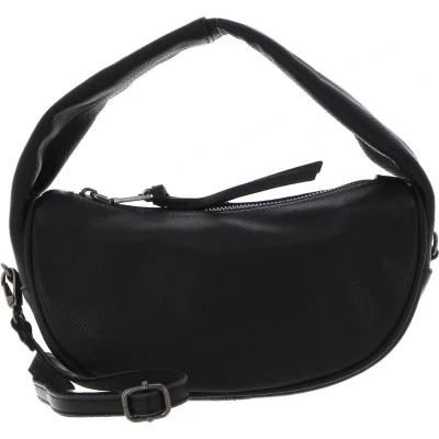 Afbeelding van FREDsBRUDER Leren Schoudertas Bobonia Midi Hobo Bag Black Zwart