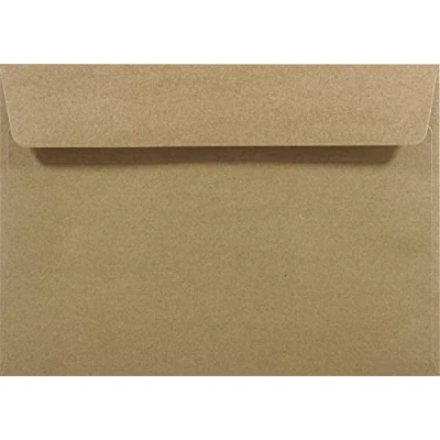 Afbeelding van Netuno 100 zandbruine C5 kraftpapier enveloppen EKO Kraft 162x229mm rechte klep zonder venster vintage gerecycleerde voor huwelijk kerstmis verjaardag uitnodigingen