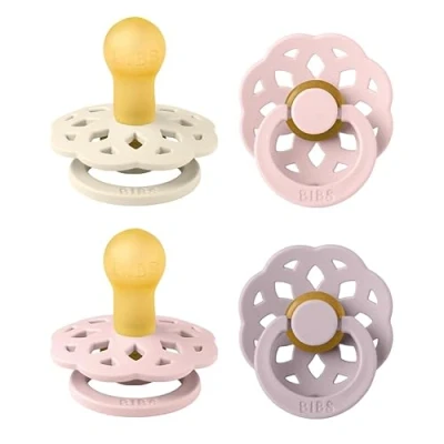 Afbeelding van BIBS Boheme Speen verpakking van 4 stuks. BPA vrij, Ronde speen. Natuurlijk rubberlatex, Gemaakt in Denemarken. Maat 1 (Verpakking stuks), Blossom Mix