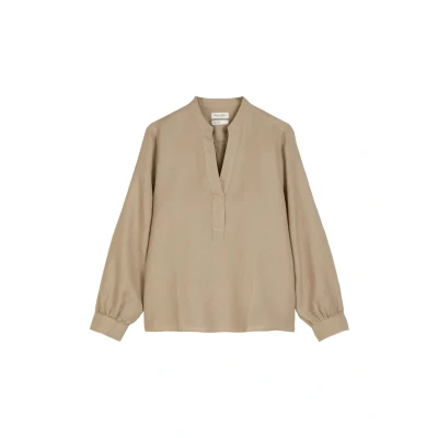 Afbeelding van Marc O&#039;Polo Regular AUS Reinem Blouse, Dames, Maat: 32, Summer sand