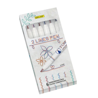 Afbeelding van online Finerliner 2 lijnen assorti doos à 6 stuks