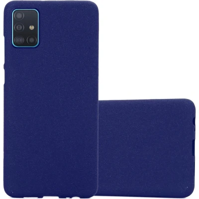 Afbeelding van Cadorabo Hoesje geschikt voor Samsung Galaxy A51 4G / M40s in FROST DONKER BLAUW Beschermhoes gemaakt van flexibel TPU silicone Case Cover