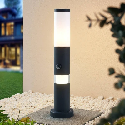 Afbeelding van Lindby Sokkellampen 1licht aluminium, kunststof H: 50 cm E27 donkergrijs, opaalwit
