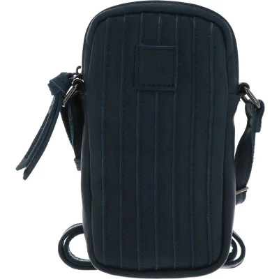 Afbeelding van FREDsBRUDER Leren Schoudertas mobiele telefoon Vertical Cellphone Bag Petrol Blauw