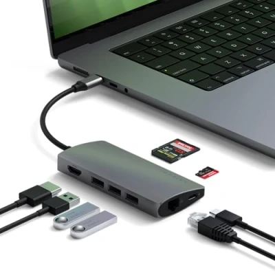 Afbeelding van Satechi USB C Multi Port Hub 4K Ethernet Spacegrijs
