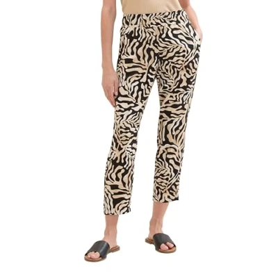 Afbeelding van TOM TAILOR Damesbroek met losse pasvorm, 35305 Black Cut Palmtree Design, 36W x 28L