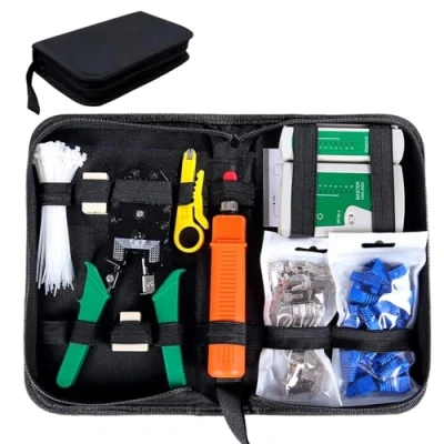 Afbeelding van SGILE 9 in 1 Netwerk Reparatie Kits, Professionele Gereedschap Computer Onderhoud Lan Kabel Tester, Mobiel Apparaat Kits