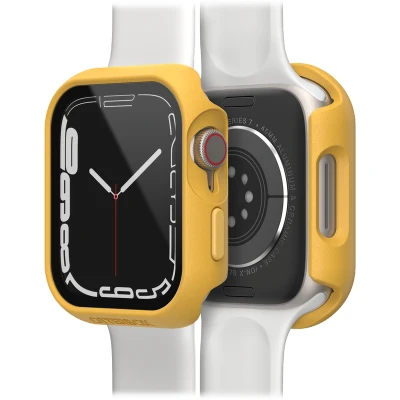 Afbeelding van OtterBox Eclipse Watch bumper met geïntegreerde glazen schermbeschermer voor Apple Series 9/8/7 45mm, gehard glas, valbestendig, slanke beschermhoes Watch, Geel