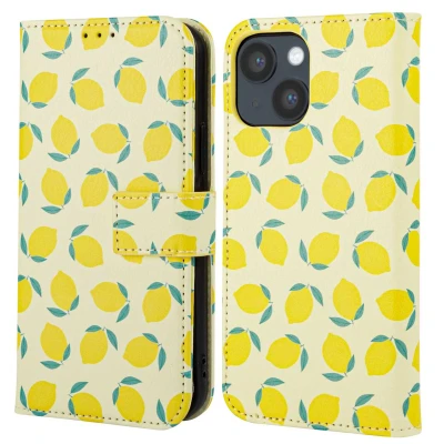 Afbeelding van Apple iPhone 14 Hoesje Kunstleder imoshion Bookcase Citrus Dream Telefoonhoesje