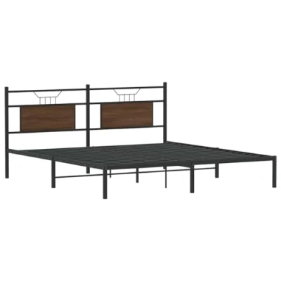 Afbeelding van vidaXL Bedframe zonder matras 183x213 cm spaanplaat bruin eikenkleurig