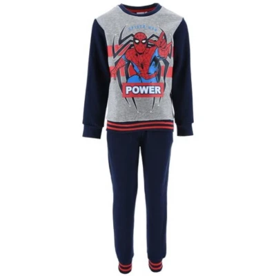 Afbeelding van Marvel Spiderman Set / Joggingpak Huispak Vrijetijdspak Grijs/Navy Maat 122/128 (tot 8 jaar)