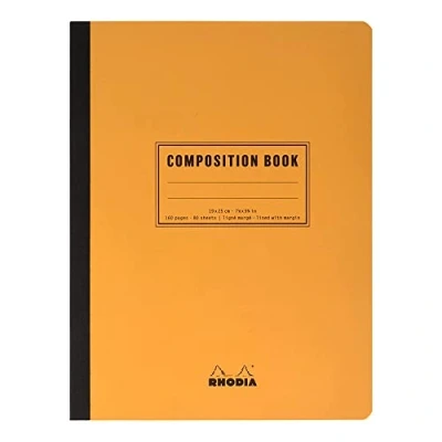 Afbeelding van RHODIA 119248C Notitieboek, zacht met linnen achterkant, samenstelling, B5, gelinieerd, 160 pagina&#039;s, wit papier 80 g/m², klassiek