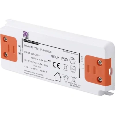 Afbeelding van TRU COMPONENTS TC YSL12F 2400500 LED transformator Constante spanning 12 W 0.5 A 24 V/DC Geschikt voor meubels, Overspa