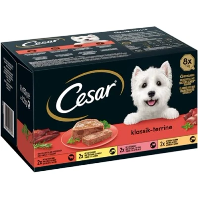 Afbeelding van Cesar hondenvoer natte voeding klassieke selectie, 24 schalen (3 x 8 150 g)