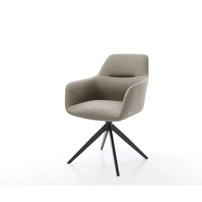 Afbeelding van DELIFE Draaistoel Pejo Flex echt leer mud kruisframe breed zwart 360 draaibaar rocker functie pocketveer kern