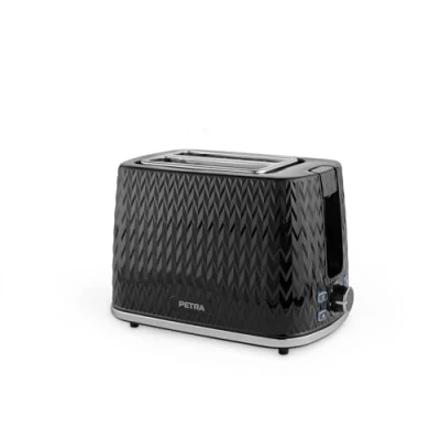 Afbeelding van Petra Chevron 2 Slice Toaster 7 Level Browning Control verwijderbare lade 930W zwart