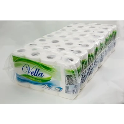 Afbeelding van VELLA 64 rollen toiletpapier, 3 laags, cellulose wit, 150 vellen per rol