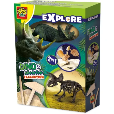 Afbeelding van SES Explore en Skelet Opgraven 2in1 Triceratops