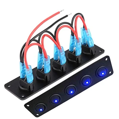 Afbeelding van ANGGREK tuimelschakelaar, 5 versnellingen, led 12 V 24 V, auto, boot, marine, tuimelschakelaar voor marine